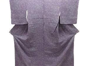 縮緬地　草木染　家屋風景模様小紋着物